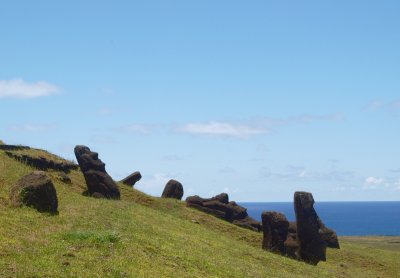 Moai near the quarry