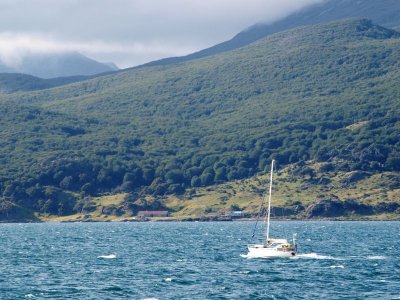 Passing a small yacht