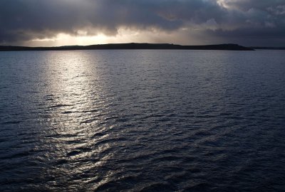 Early morning approach to Port Stanley, Falkland Islands