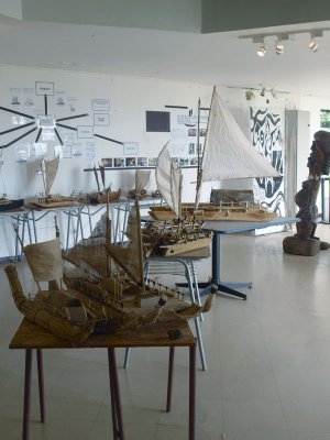 Models of the boats that brought the first settlers