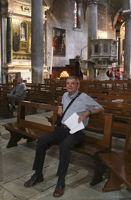 Lucca - Cathedral interior - Malcolm takes a break.jpg
