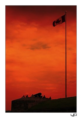 Canadian Flag over Bloody Sky