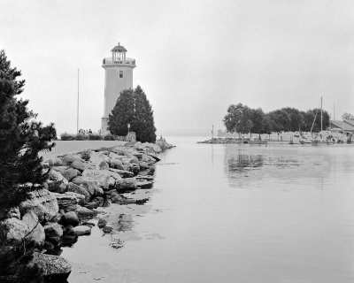 Lighthouse on a rainy day