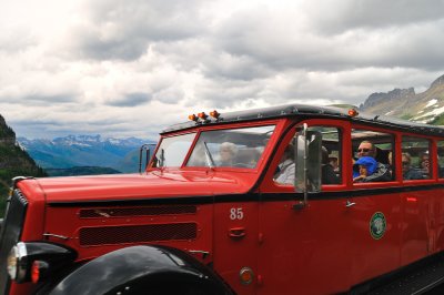 Classic Red Bus of Glacier