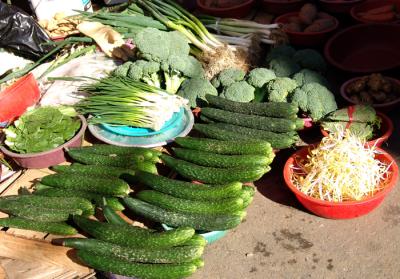 Fresh cucumbers and soya sprouts, Jukdo Sheajang