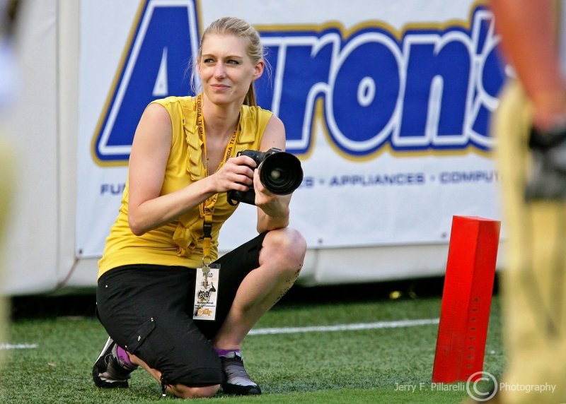 Fellow photographer on the Georgia Tech sidelines