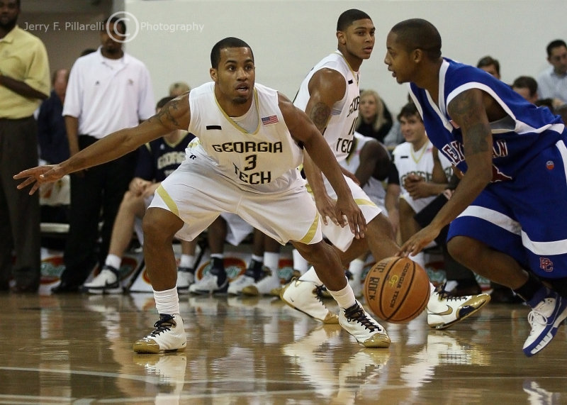 GT G Miller defends against PC G Ryan Lamb