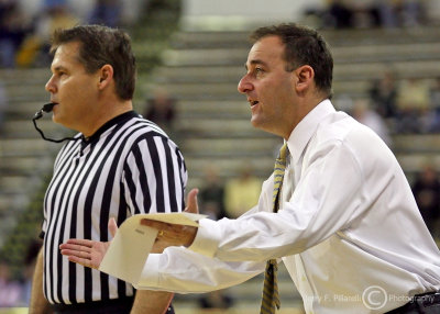 Chattanooga Mocs Head Coach John Shulman expresses himself to the referees