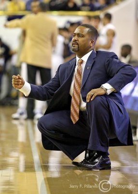 Miami Hurricanes Head Coach Frank Haith directs his team from the sideline