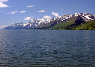 The Grand Tetons from over Jackson Lake