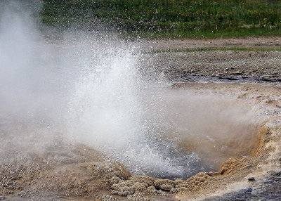Pump Geyser as it constantly churns in Yellowstone National Park