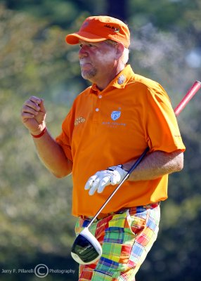 John Daly having a smoke after his drive off the tee at the 93rd PGA Championship