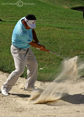 K. J. Choi comes out of a bunker at the 93rd PGA Championship