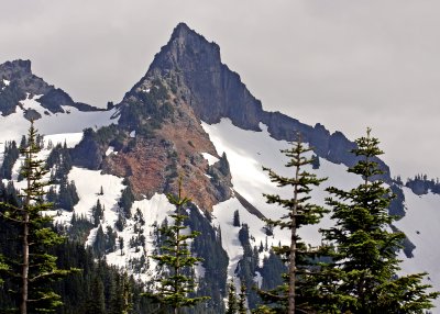 Jagged mountain peak in Mount Rainier National Park