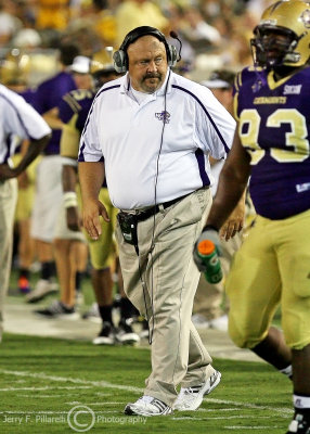 Western Carolina Catamounts Head Coach Dennis Wagner during a break in the action