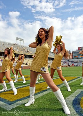 Jackets cheerleader lights up the sidelines