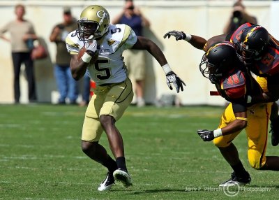 Georgia Tech WR Hill avoids tacklers after the catch