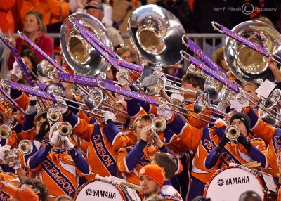 Clemson Band plays from the corner of the south end zone