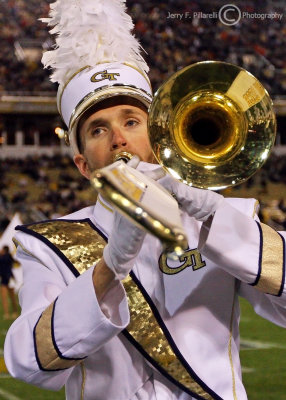 Georgia Tech Trombone player at halftime