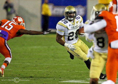 Georgia Tech A-back Jones cuts behind a teammates block