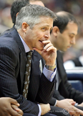 Georgia Tech Yellow Jackets Head Coach Brian Gregory watches his team from the bench
