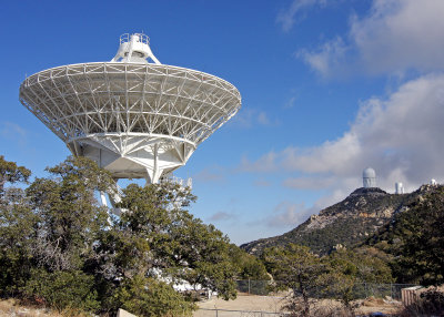 Very Long Baseline Array (VLBA) Radio Telescope with the 4 Meter, 2.3 Meter and 0.9 Meter Telescopes in the distance