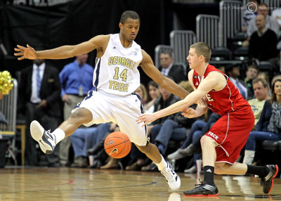 Georgia Tech G Jason Morris tries to disrupt a pass from NC State F Scott Wood