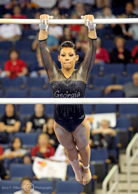 Georgia uneven parallel bars competitor Kat Ding