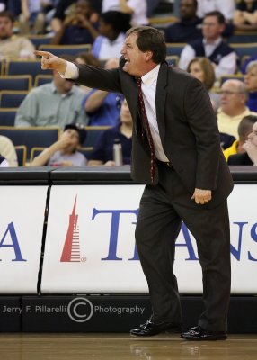 Blue Hose Head Coach Gregg Nibbert shows his displeasure