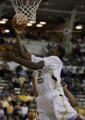 Georgia Tech F Lawal lays one in for two