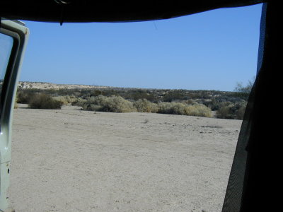 Door view . . . mud flats south of San Felipe