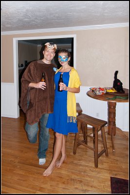 Pillow Pet and Mardi Gras Reveller