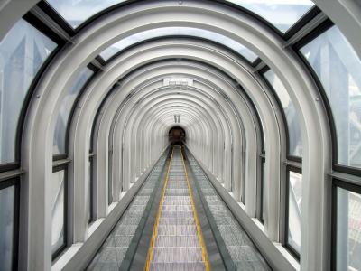 Escalator in the building