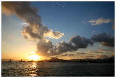 Sunset at West Kowloon Waterfront Promenade