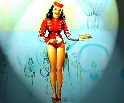 the mild usherette; in crossed light