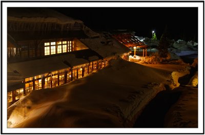 Old Faithful Inn at night