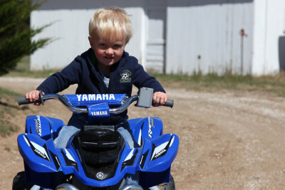 Amos on 4 wheeler