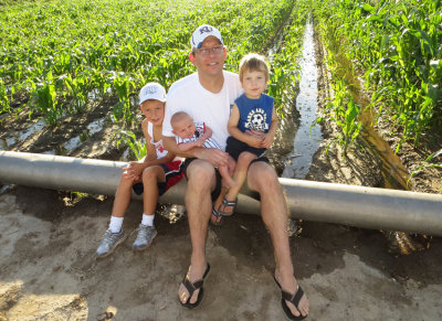 Daniel and Boys in Corn Field
