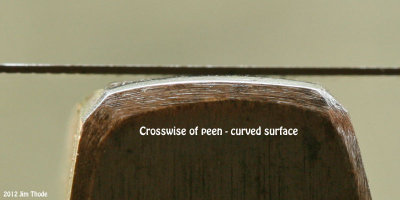 Cross Peen Saw Hammer Crosswise surface, Radius about 2