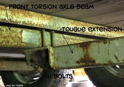 Attachment to the front torsion axle