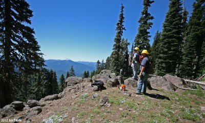 Overlook on #7 Trail, Mt St Helens in distance