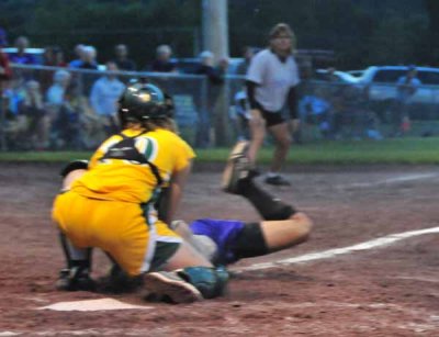 Kat Blocks The Plate To Save A Run