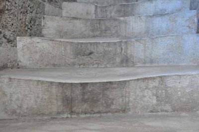 Marble Steps Warn Curved