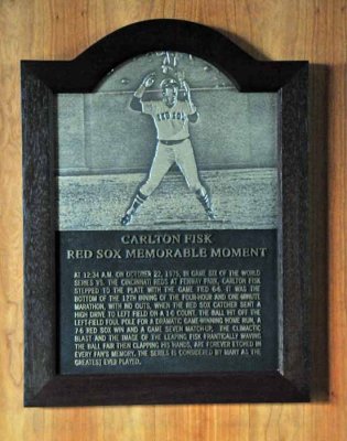 The Plaque for Fisk's HR in Game 6 of '75