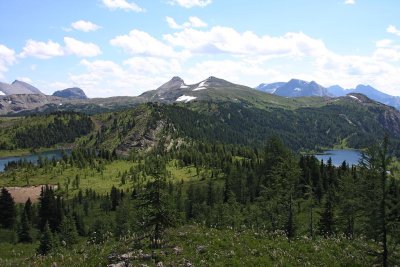 On the left Rock Isle Lake and on the right Larix Lake