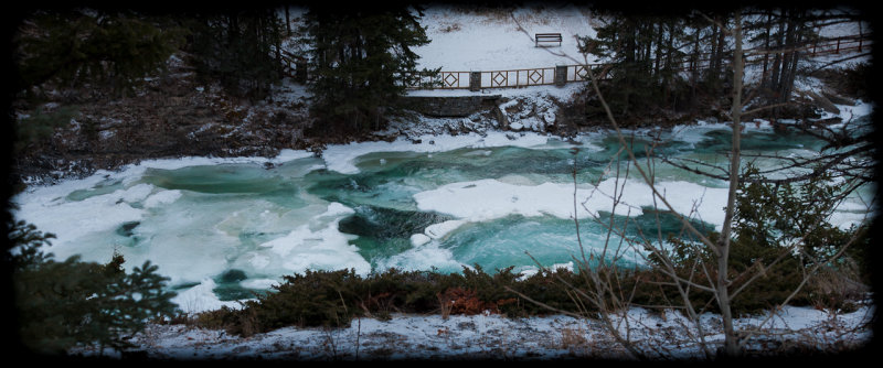 Bench by Bow River, Banff