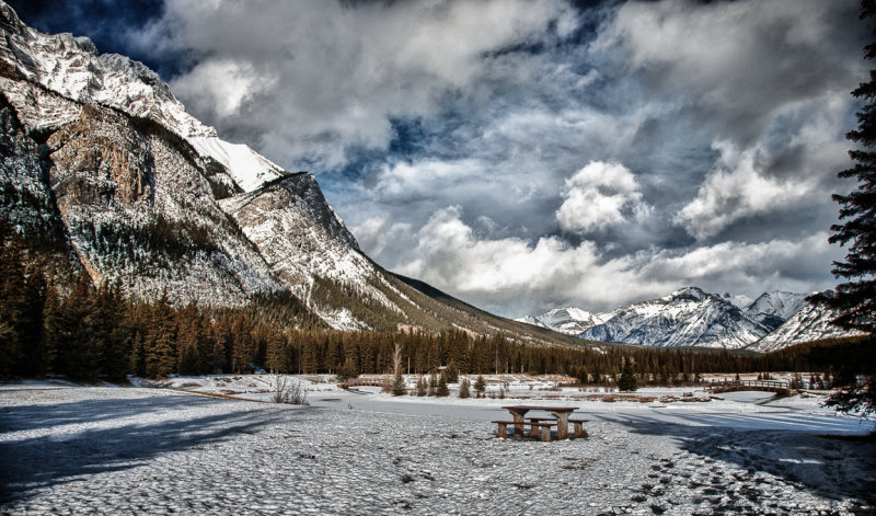 A lonely place in winter, Cascade Pond, Banff