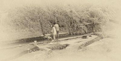 Roadside bathers, Bali