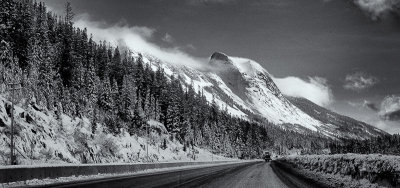 Blowing snow mountain, Rocky Mountain, B.C., Canada