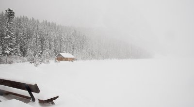 Lake Louise in winter, Alberta, Canada